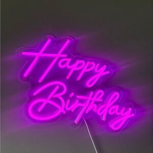 Vibrant Pink Neon Birthday Sign